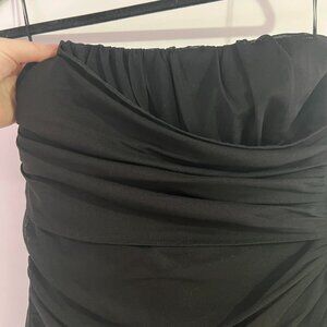 Vintage Y2K Zara Black Mini Dress with Mesh Wrap Details on the front